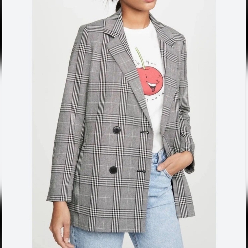 Madewell Caldwell Overized Plaid Double-Breasted Blazer Jacket - Picture 2 of 11